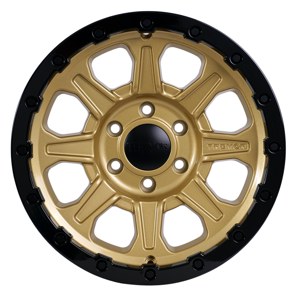 Tremor 103 Impact 17x8.5 6x5.5 0mm Gloss Gold Gloss Black Lip Wheel 103-785830GB