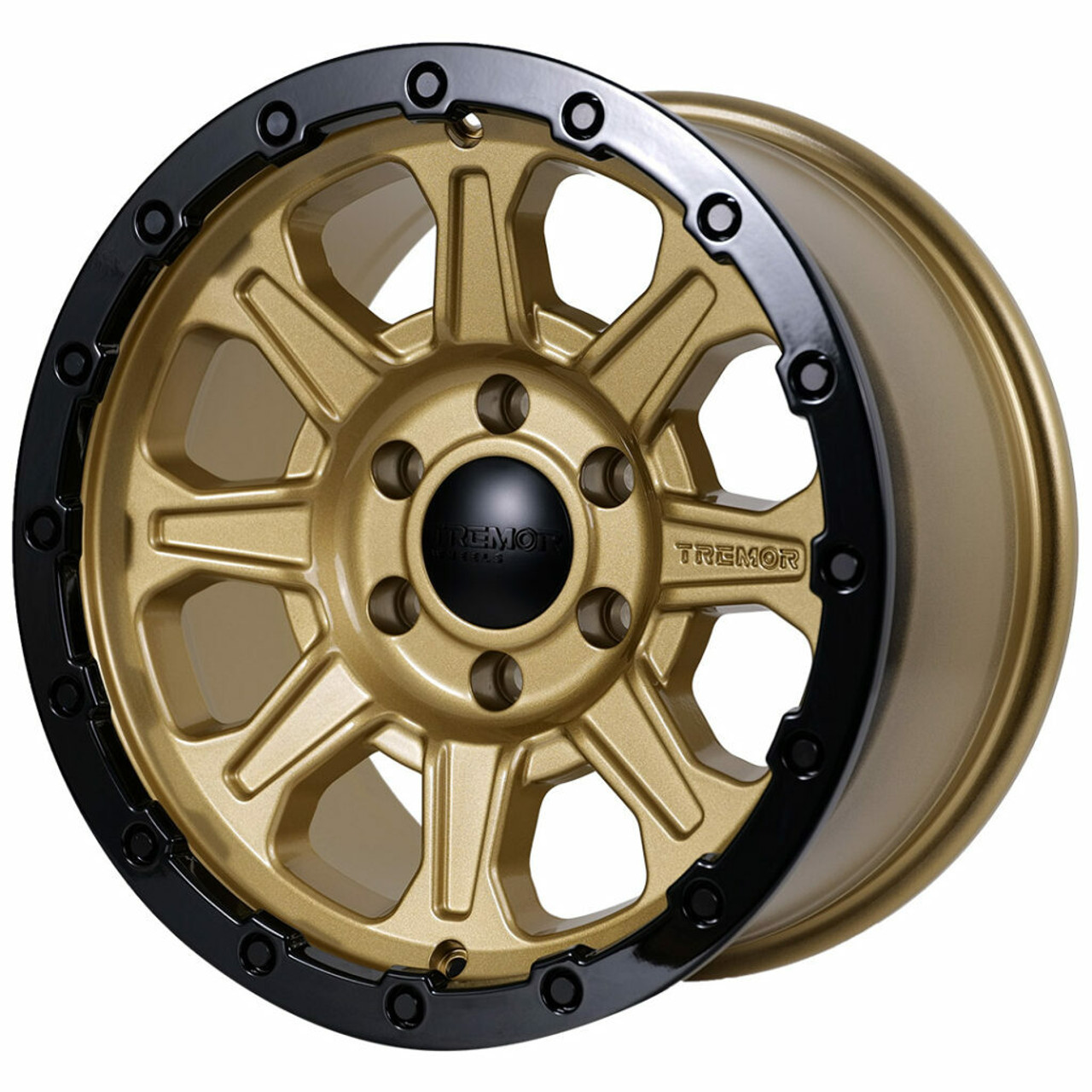 17" Tremor 103 Impact Gloss Gold/Gloss Black Lip Wheel 17x8.5 8x170 0mm For Ford