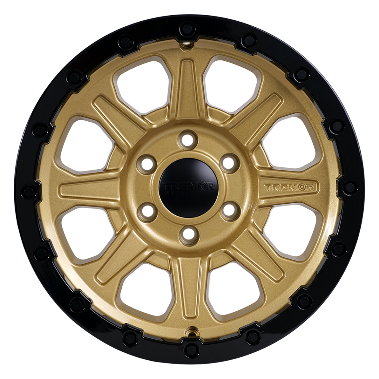 17" Tremor 103 Impact Gloss Gold/Gloss Black Lip Wheel 17x8.5 8x170 0mm For Ford