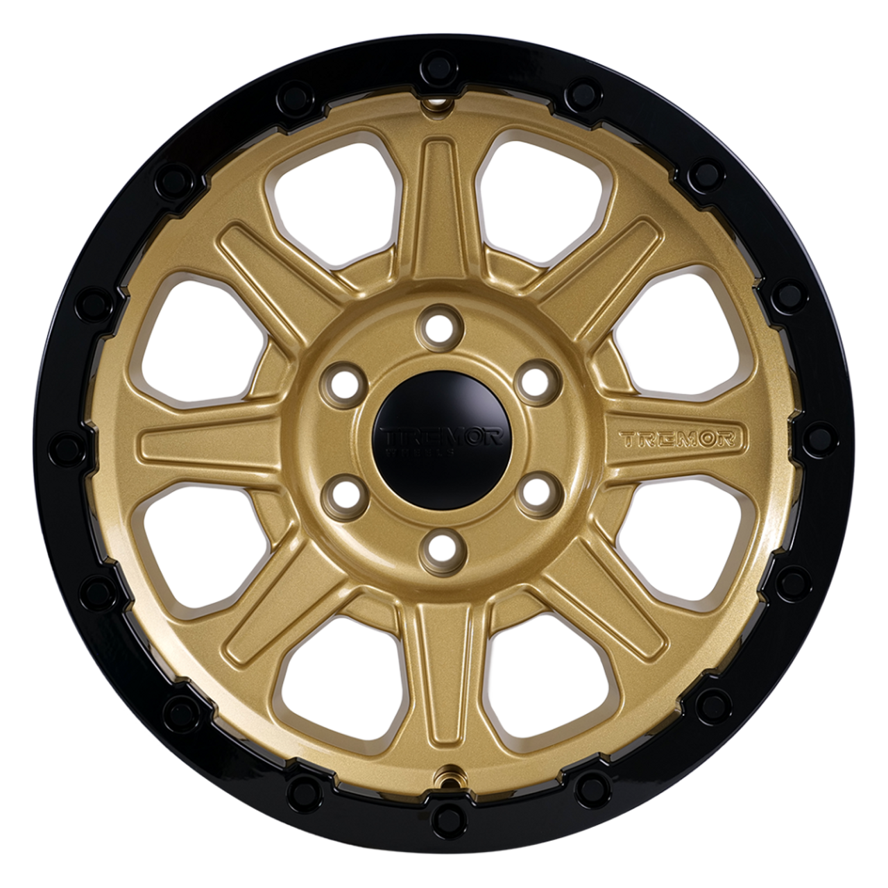 20" Tremor 103 Impact Gloss Gold w/ Gloss Black Lip Wheel 20x9 6x5.5 0mm Rim