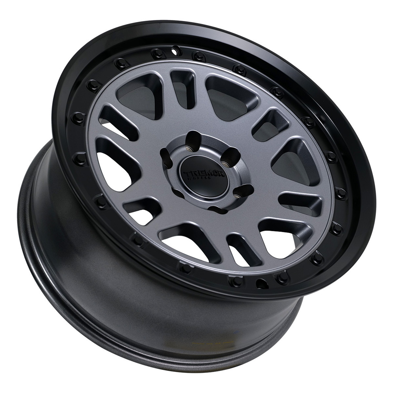 Set 4 17" Tremor 105 Shaker Graphite Grey Black Lip  Wheels 17x8.5 5x5 0mm Rims