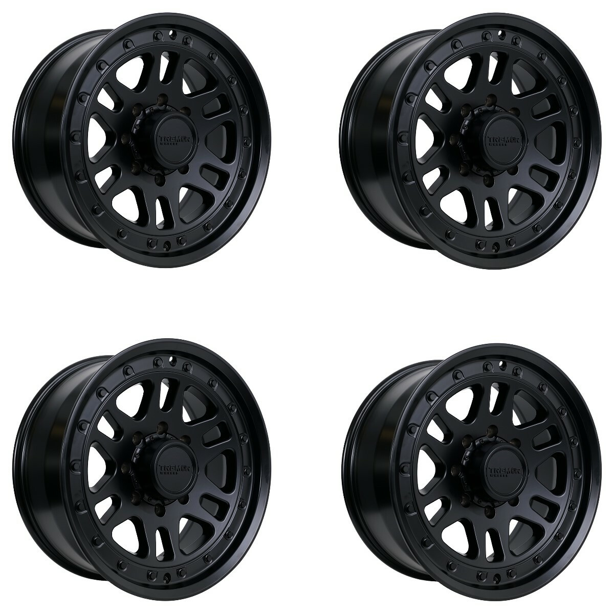 Set of 4 Tremor 105 Shaker 17x8.5 8x170 0mm Satin Black Offroad For Ford Wheels