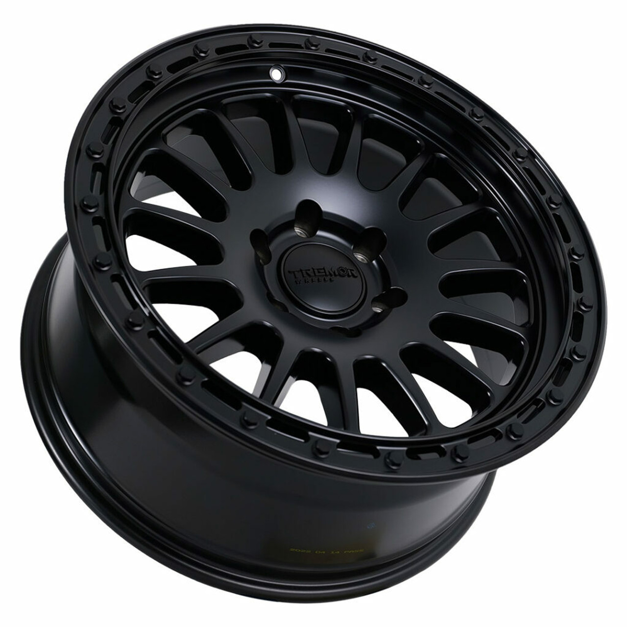 Set 4 17" Tremor 104 Aftershock Satin Black Black Wheels 17x8.5 5x150 0mm Rims