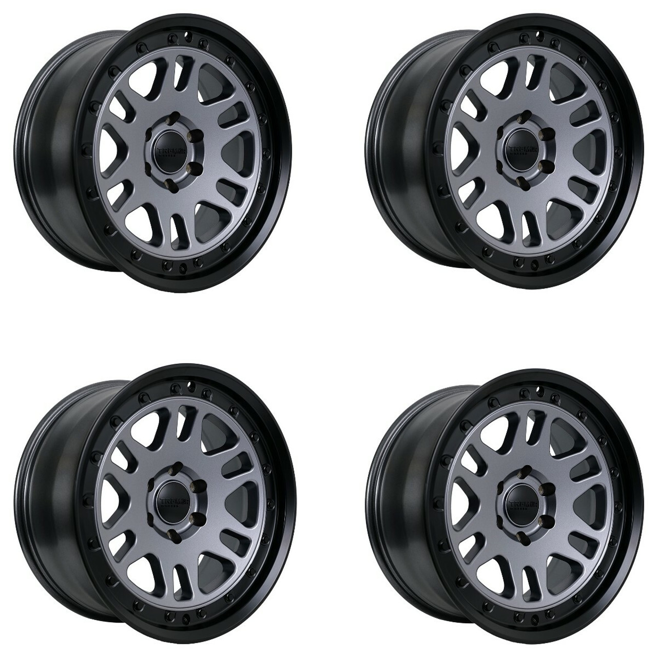 Set 4 17" Tremor 105 Shaker Graphite Grey Black Lip Wheels 17x8.5 6x5.5 0mm Rims