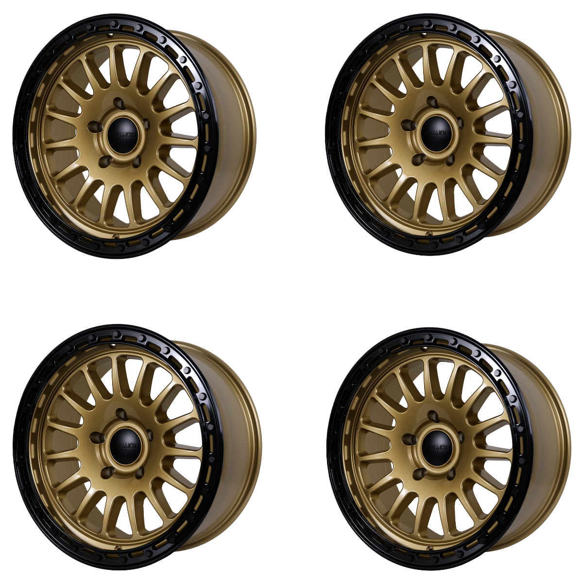 Set of 4 Tremor 104 Aftershock 20x9 8x6.5 0mm Gold Gloss Black Lip Offroad Rims