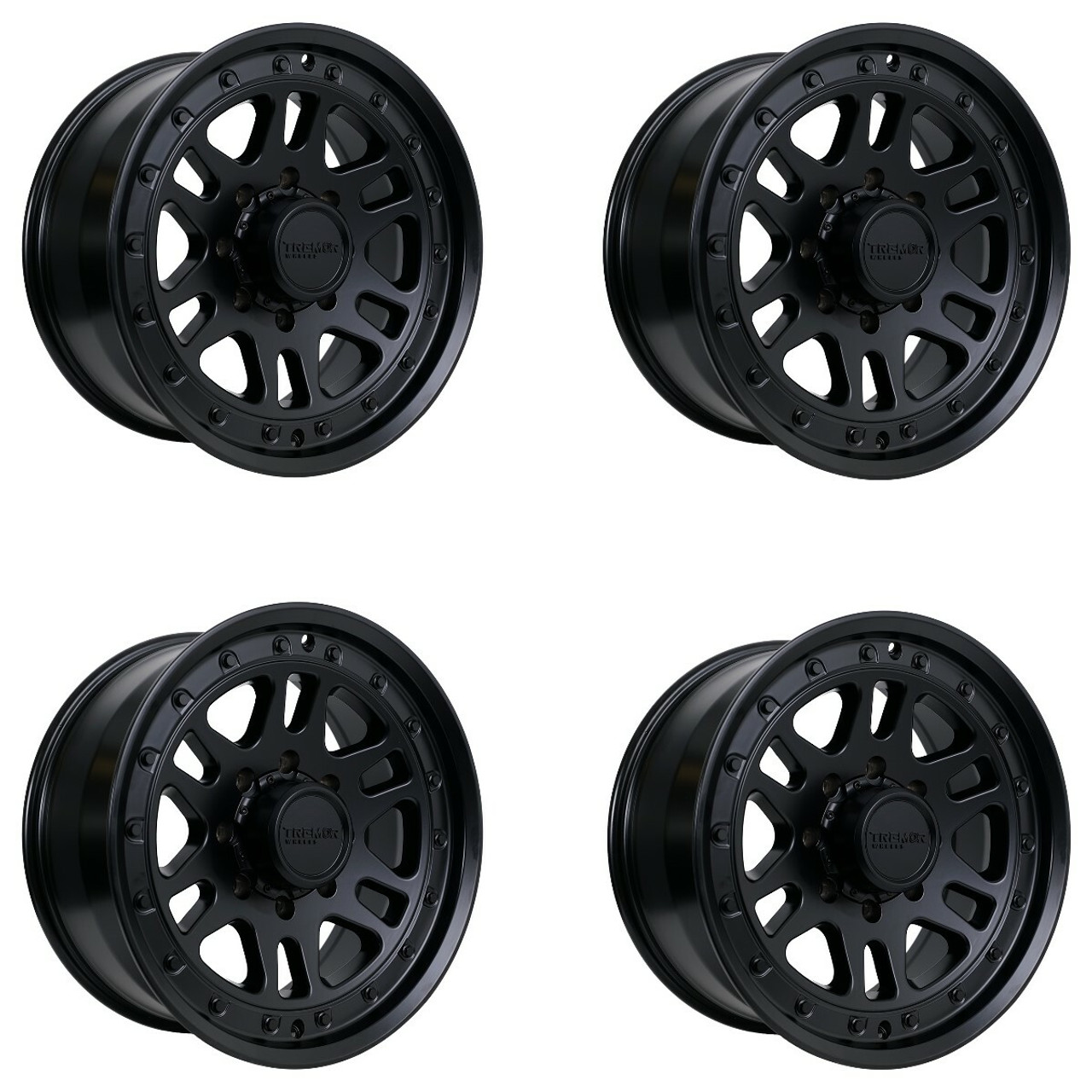 Set 4 17" Tremor 105 Shaker Satin Black Wheels 17x8.5 6x5.5 0mm Truck Suv Rims