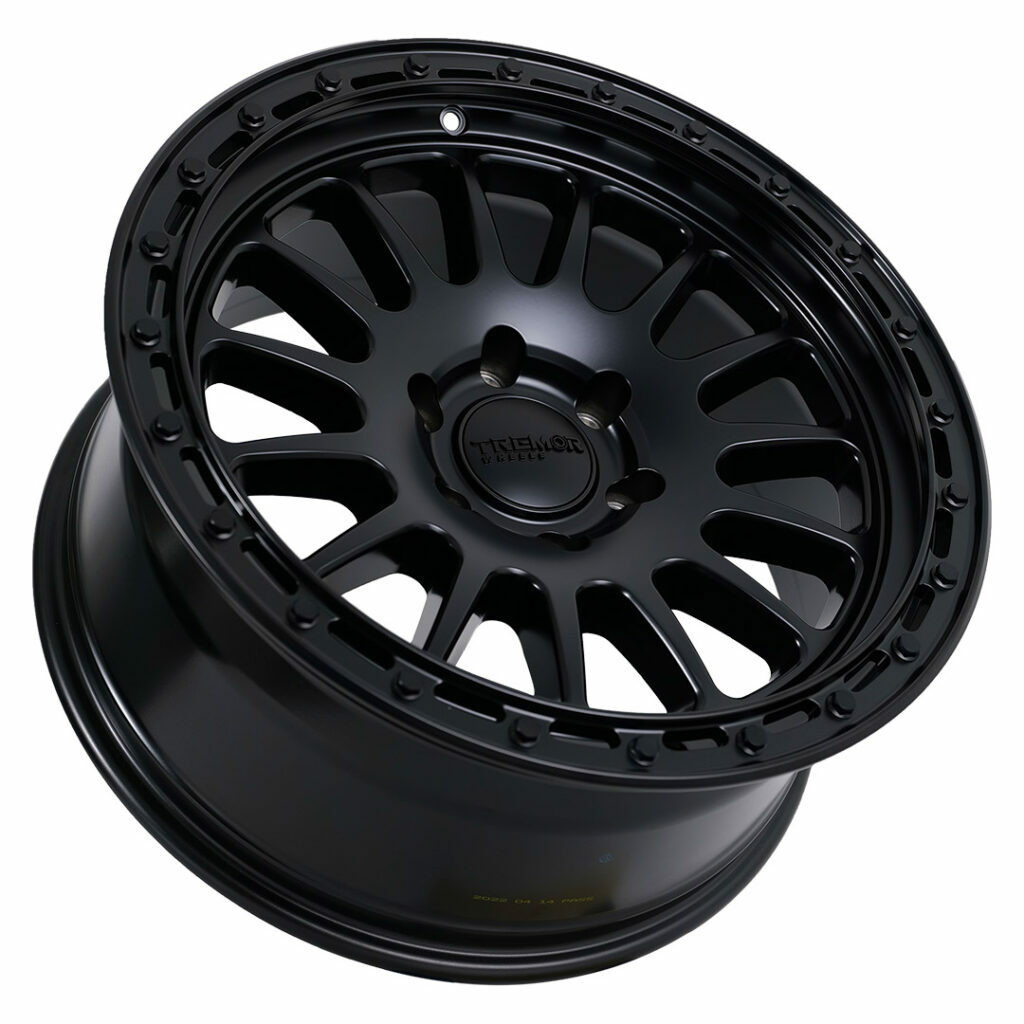 Set of 4 Tremor 104 Aftershock 17x8.5 6x5.5 0mm Satin Black Black Offroa dWheels