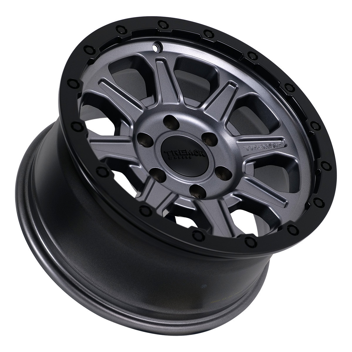 Set of 4 Tremor 103 Impact 17x8.5 6x5.5 0mm Graphite Grey Black Lip Truck Wheels