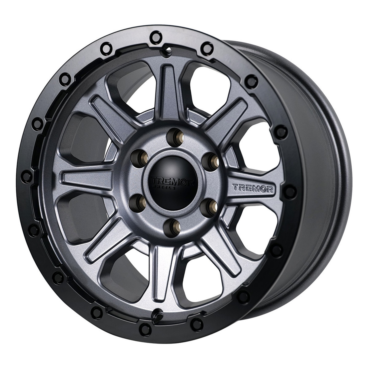 Set 4 20" Tremor 103 Impact Graphite Grey w/ Black Lip Wheels 20x9 8x170 0mm Rim