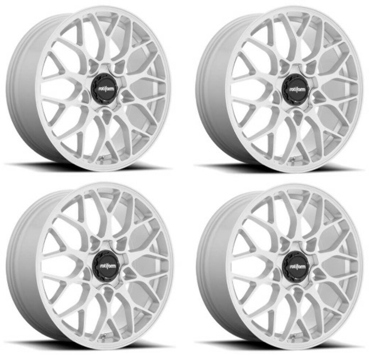 Set 4 Rotiform R189 20x10.5 5x120 Gloss Silver Wheels 20" 40mm Rims