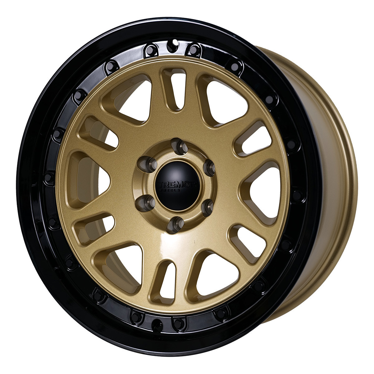Set of 4 Tremor 105 Shaker 20x9 6x5.5 0mm Gold Gloss Black Lip Offroad Wheels