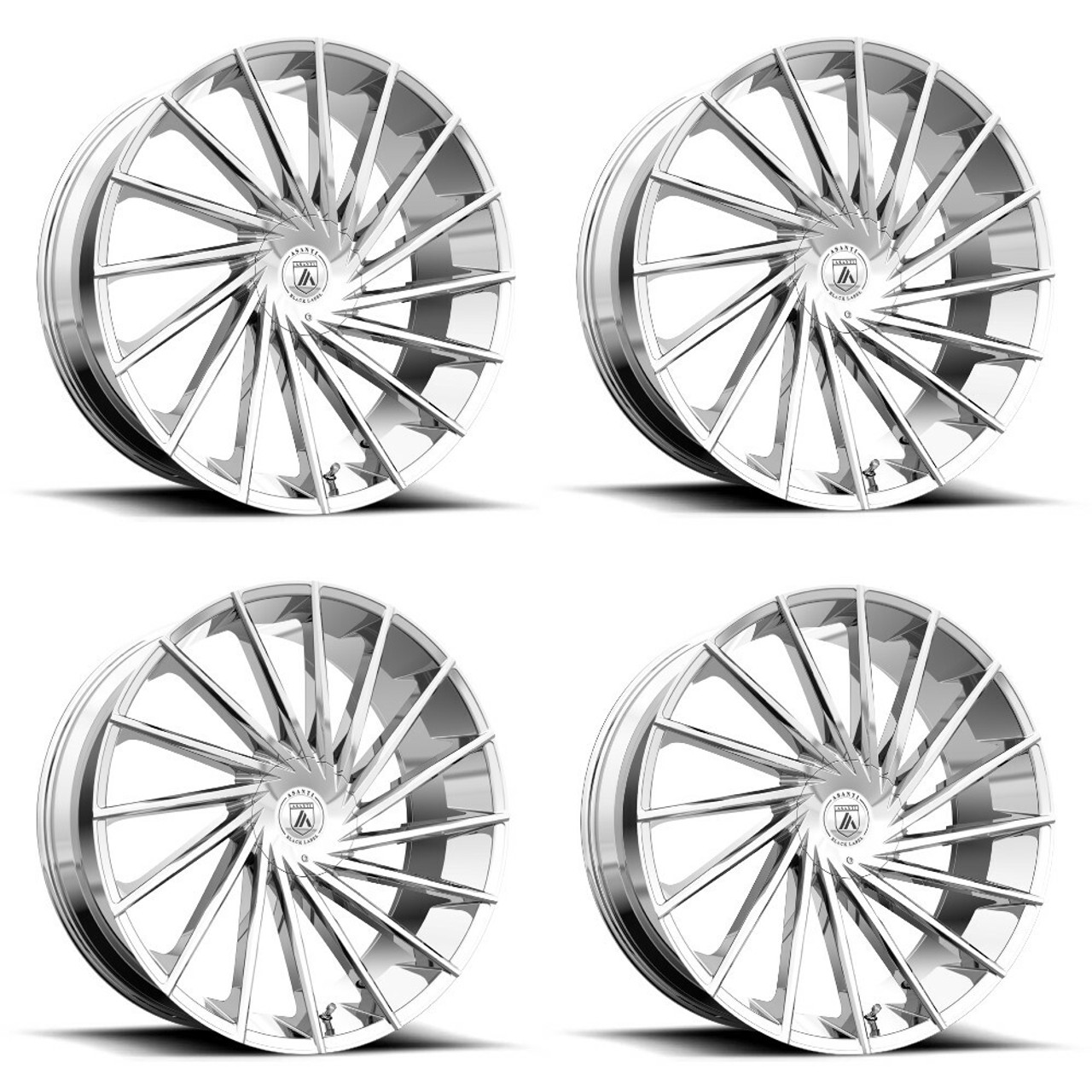 Set 4 Asanti Black ABL-18 Matar 26x10 6x135 6x5.5 Chrome Wheels 26" 30mm Rims