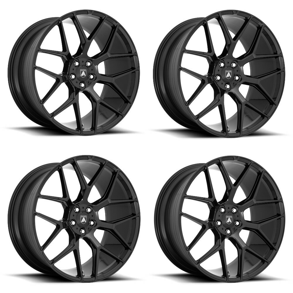 Set 4 Asanti Black ABL-27 Dynasty 20x10.5 5x120 Gloss Black Wheels 20" 38mm Rims