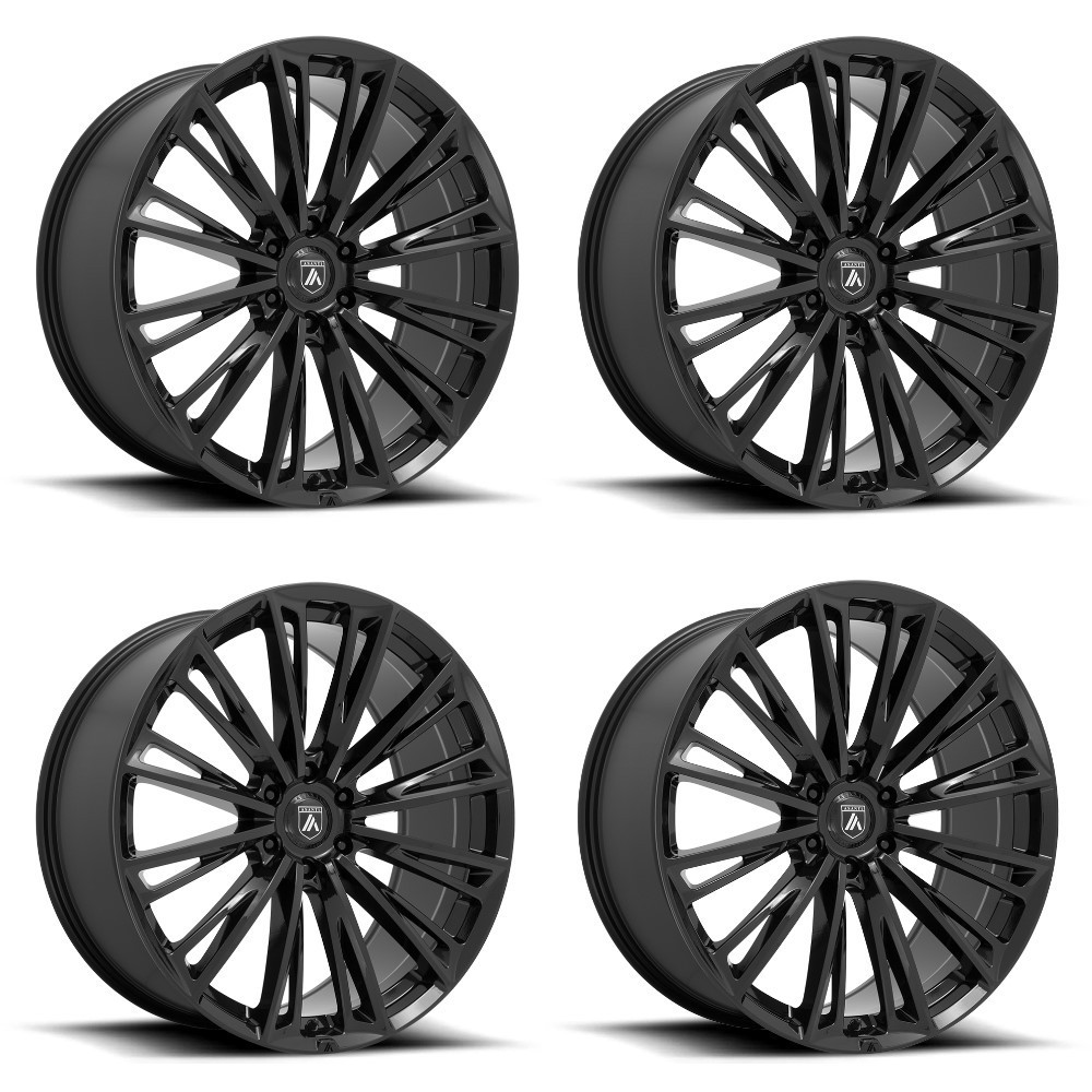 Set 4 Asanti Black ABL30 Corona Truck 20x9 5x4.5 Gloss Black Wheels 20" 35mm