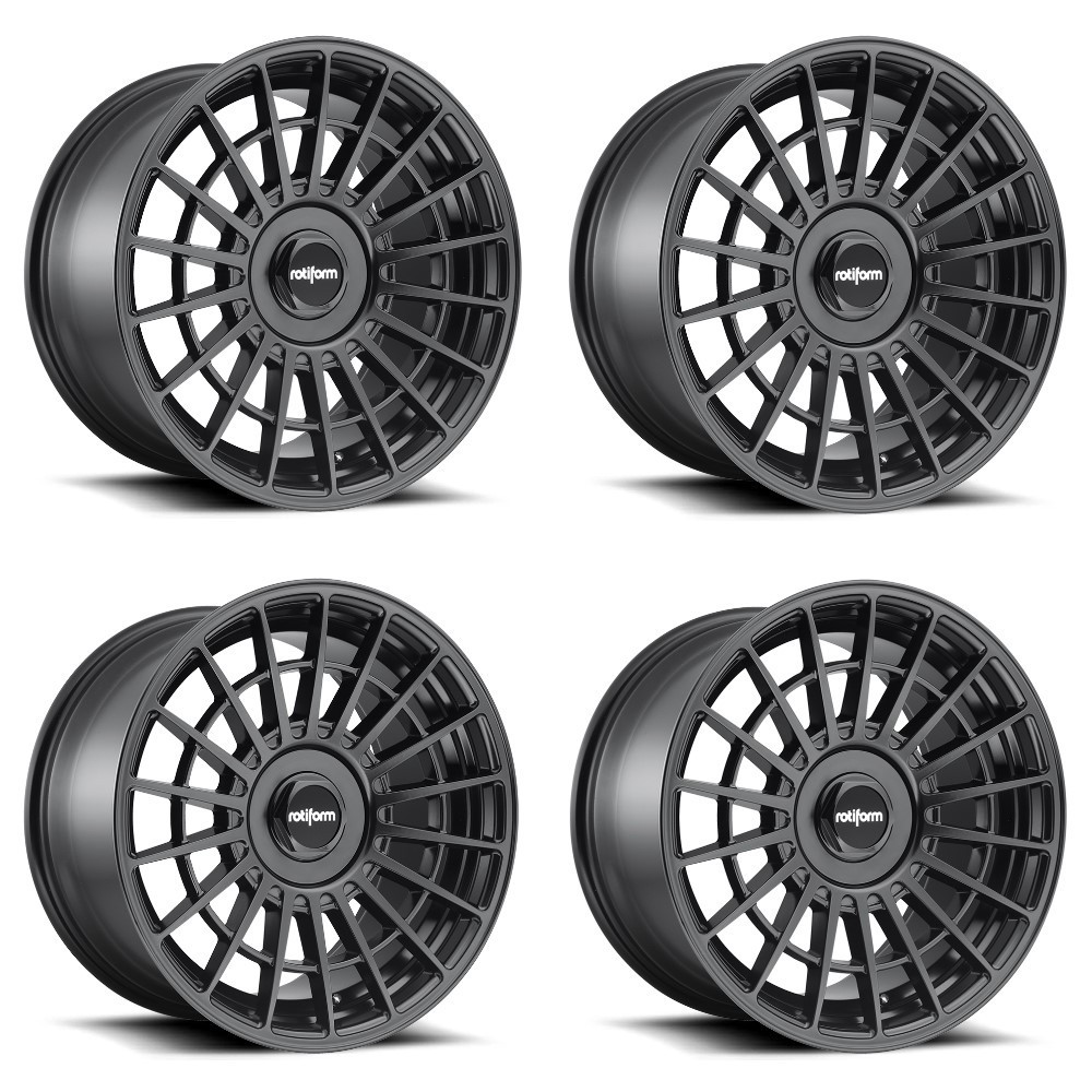 Set 4 Rotiform R142 Las-R 18x8.5 5x112 5x120 Matte Black Wheels 18" 35mm
