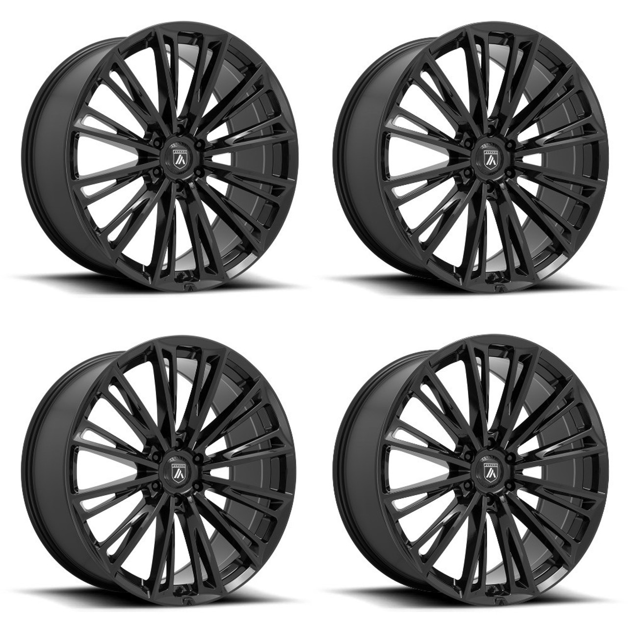 Set 4 Asanti Black ABL30 Corona Truck 24x10 6x135 Gloss Black Wheels 24" 30mm