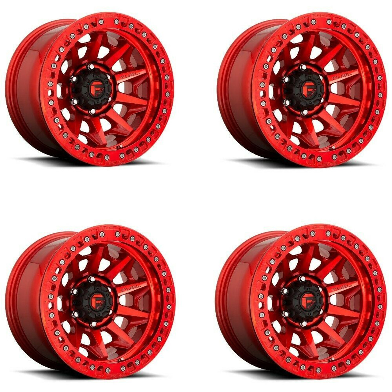 Set 4 17" Fuel D113 Covert Beadlock 17x9 5x5 -38mm Wheels Candy Red Rims Set 4 17" Fuel D113 Covert Beadlock 17x9 5x5 -38mm Wheels Candy Red Rims