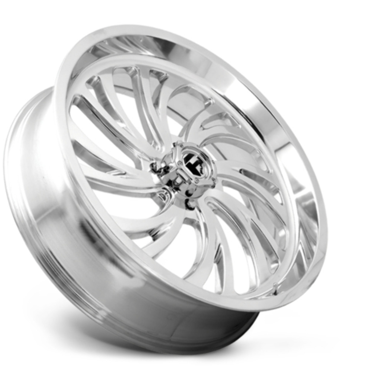 Set 4 Fuel UTV D203 Kompressor 24x7 4x156 High Luster Polished Wheels 24" 13mm