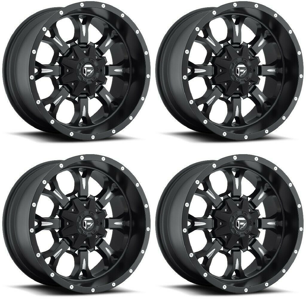 Set 4 Fuel D517 Krank 18x9 5x4.5 5x5 Matte Black Milled Wheels 18" 1mm Rims