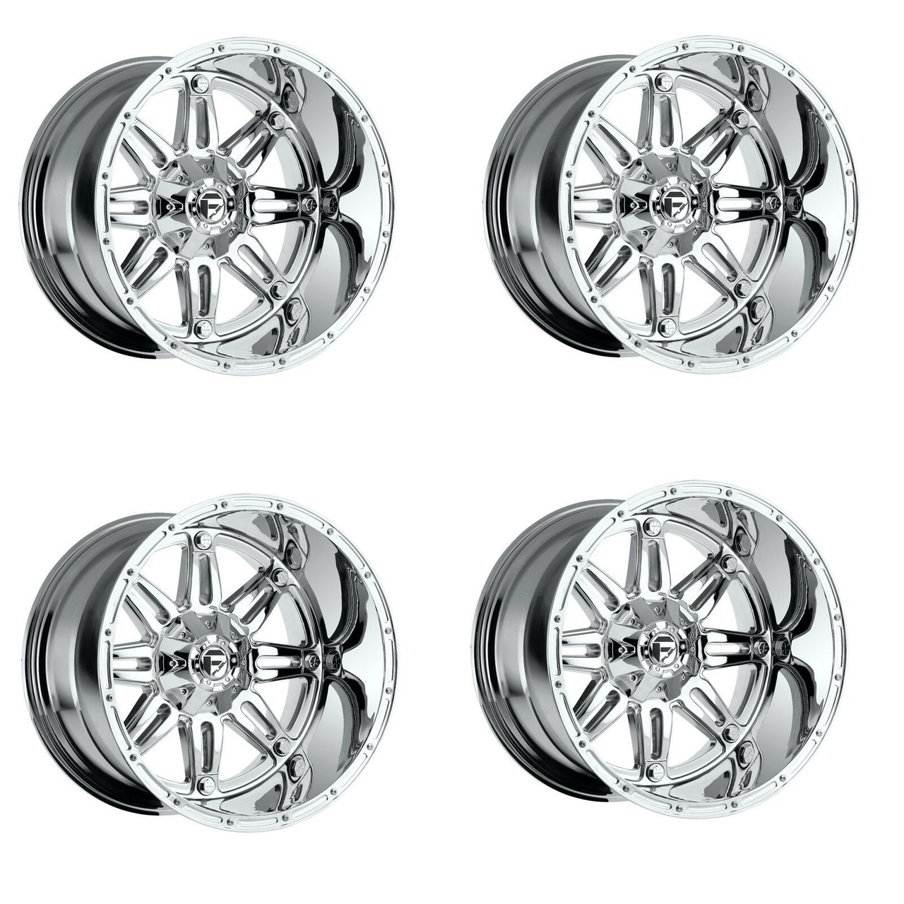 Set 4 18" Fuel D530 Hostage 18x9 8x6.5 1mm Wheels Chrome Plated Truck Rims