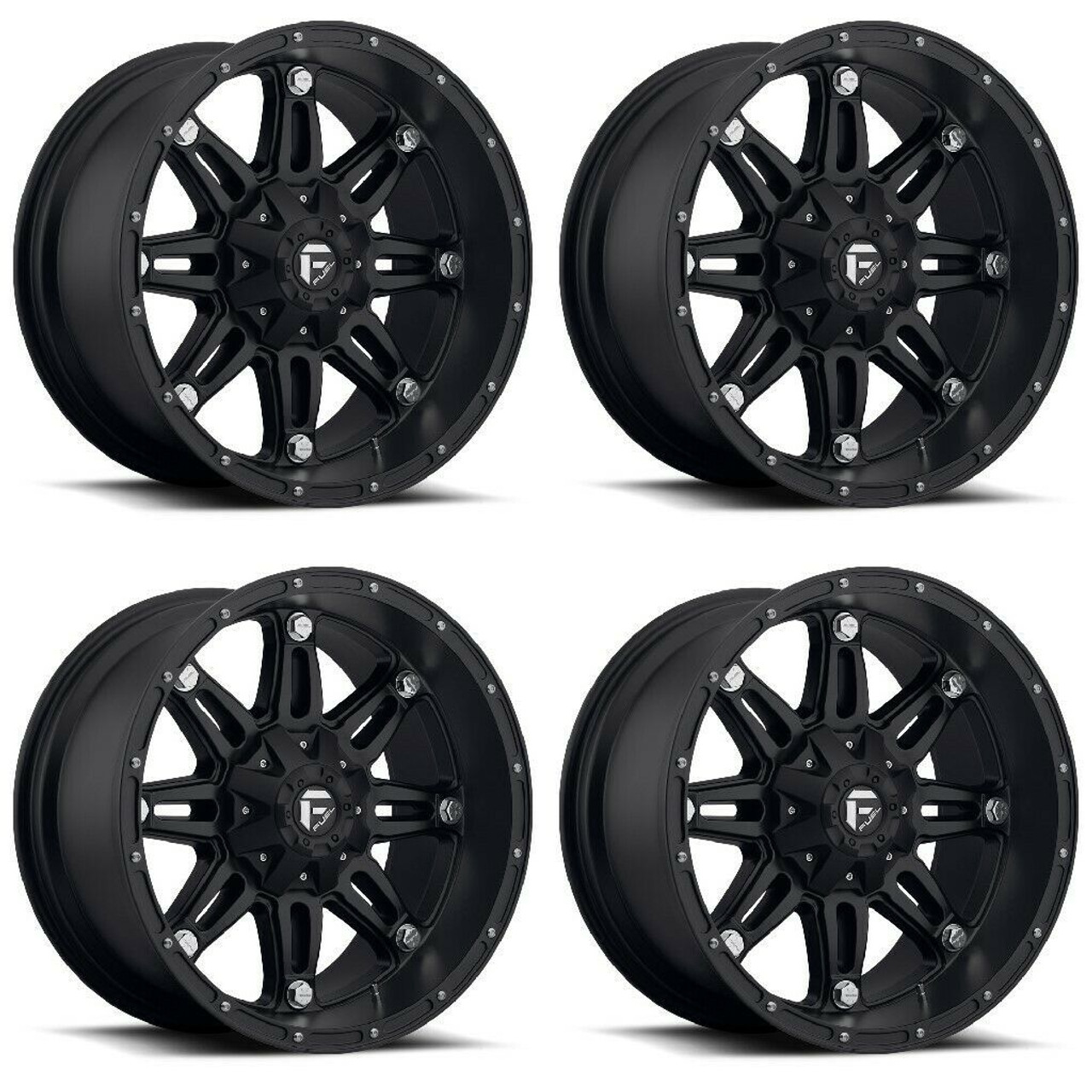 Set 4 18" Fuel D531 Hostage 18x9 6x135 6x5.5 20mm Wheels Matte Black Rims