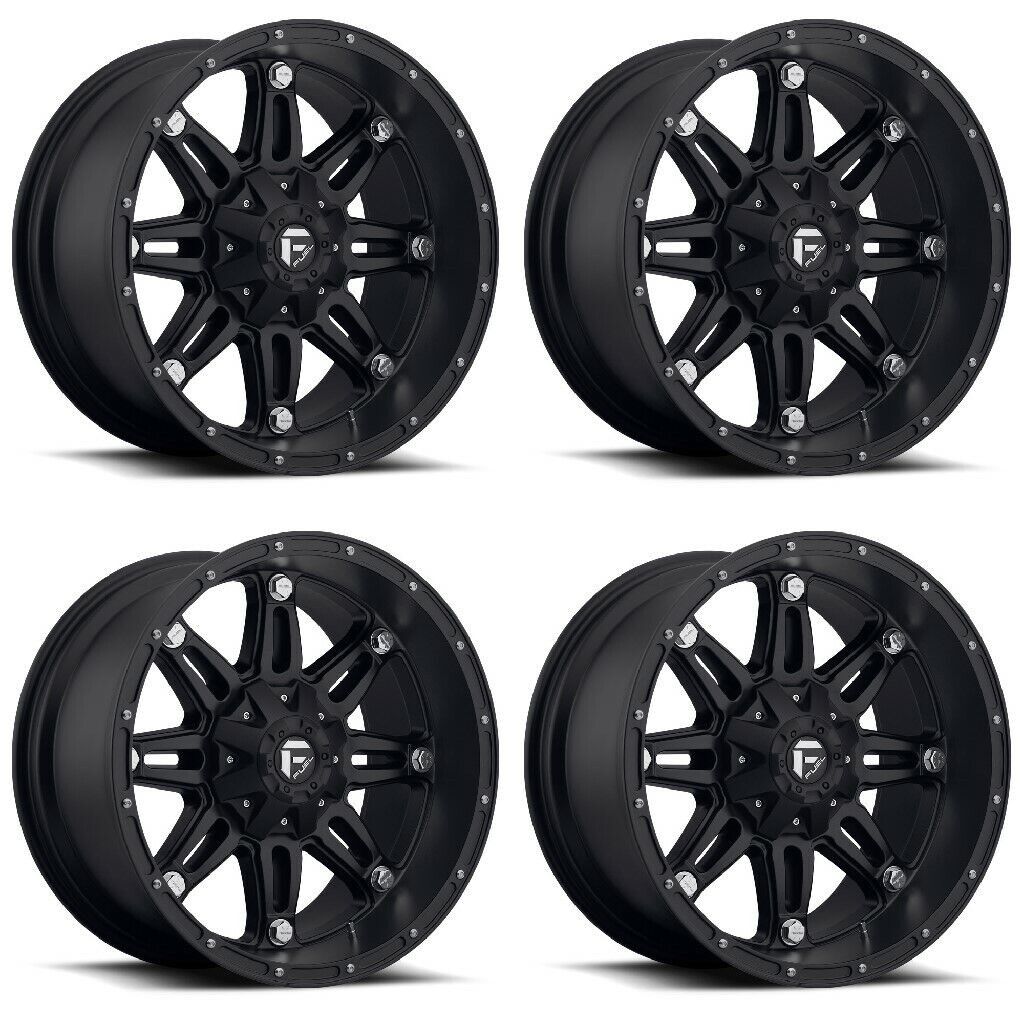 Set 4 20 Fuel D531 Hostage 20x9 5x5 5x135 -12mm Matte Black Wheels Lifted Rims