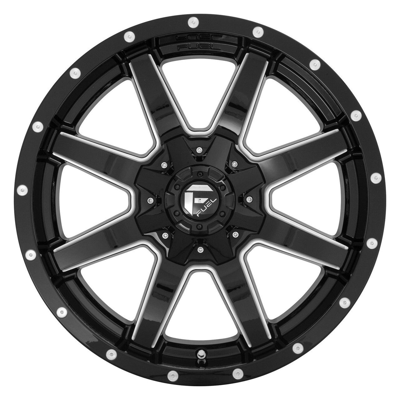Set 4 Fuel D538 Maverick 18x9 8x6.5 Matte Black Milled Wheels 18" 1mm Rims