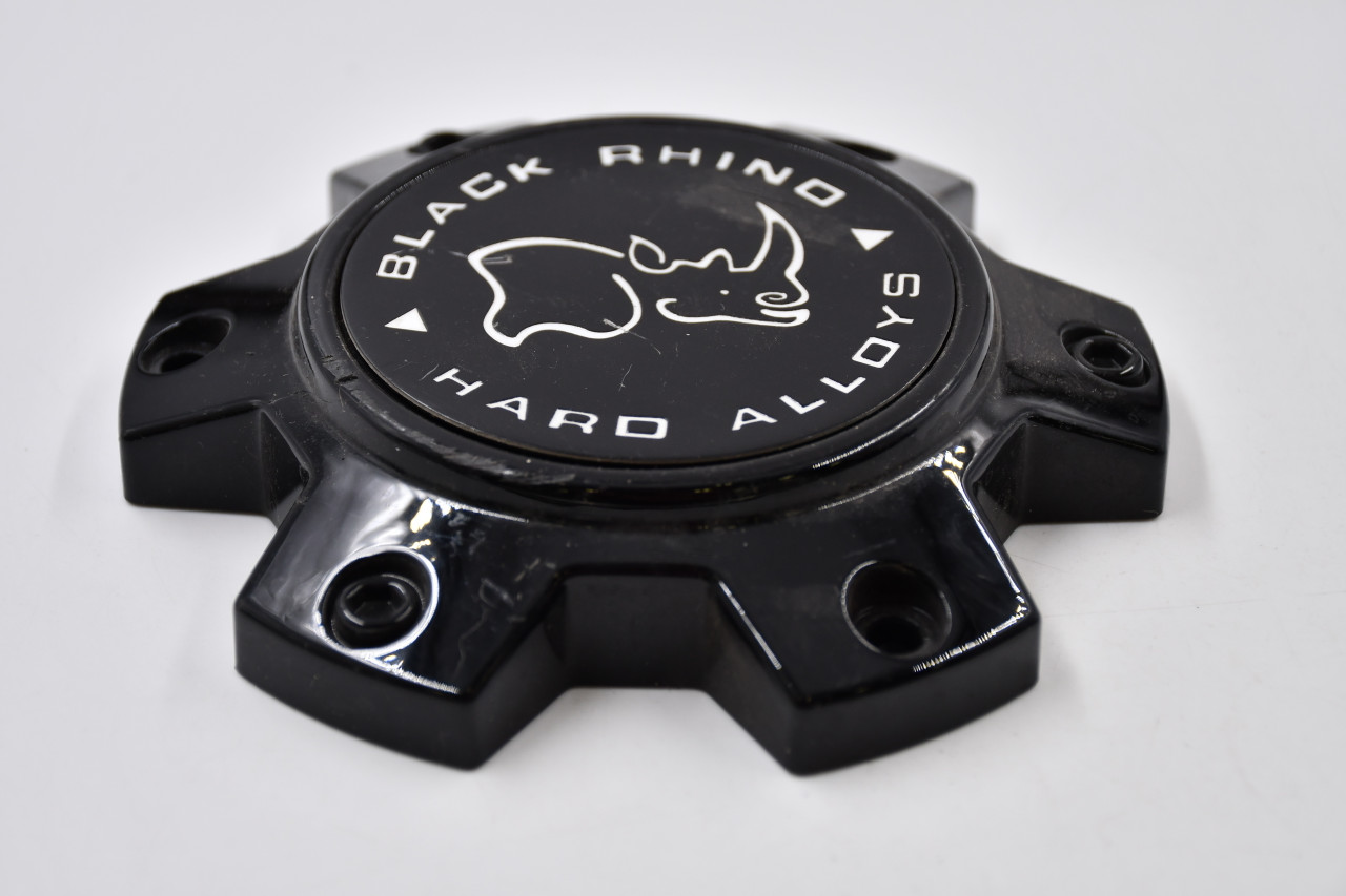 Black Rhino Hard Alloys Gloss Black w/ White Logo Wheel Center Cap Hub Cap PSC0286139BLAGBK1 5.5"