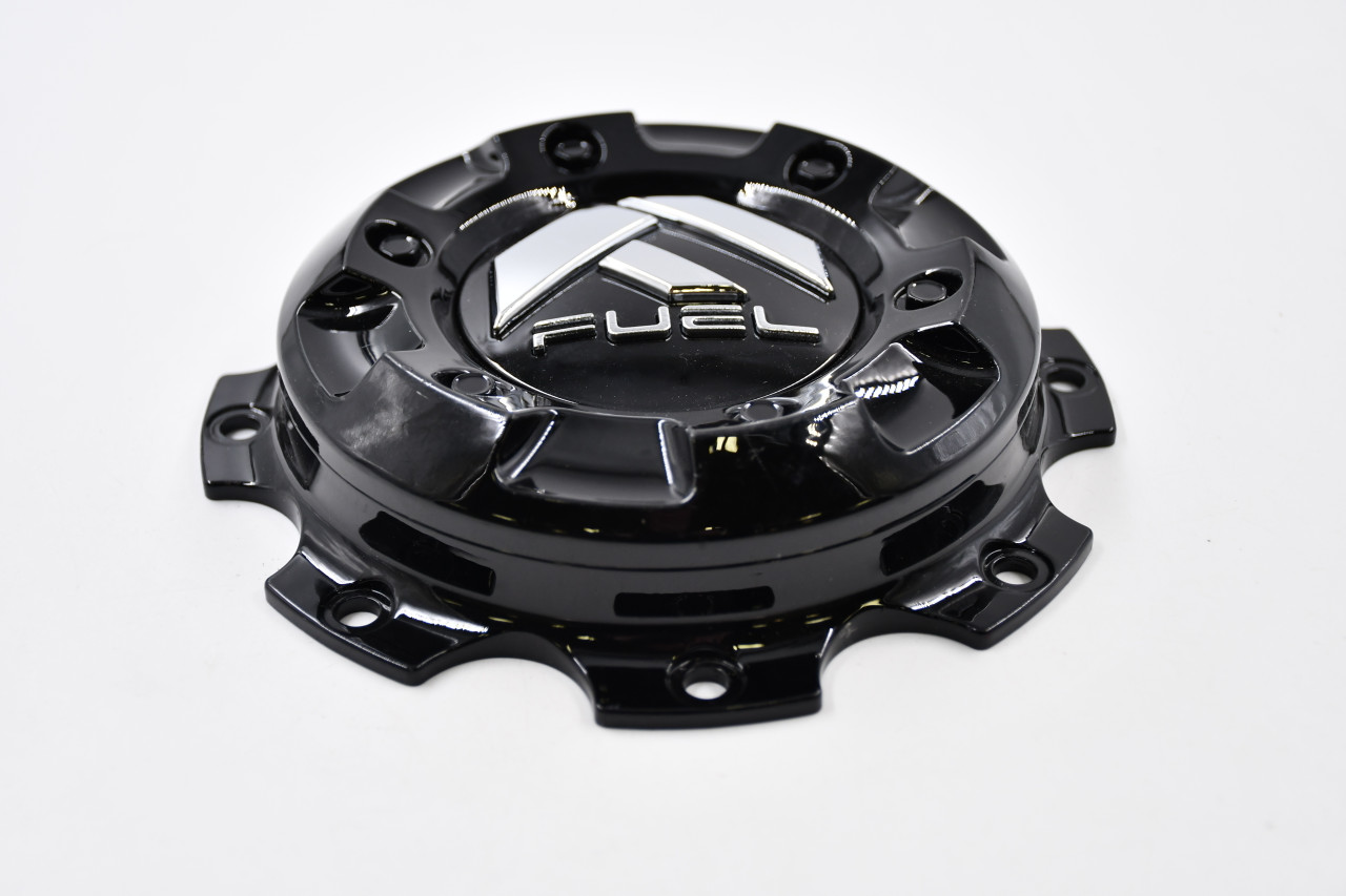 Fuel Wheels Gloss Black w/ Chrome Logo Wheel Center Cap Hub Cap 1003-27GBR 6.375"
