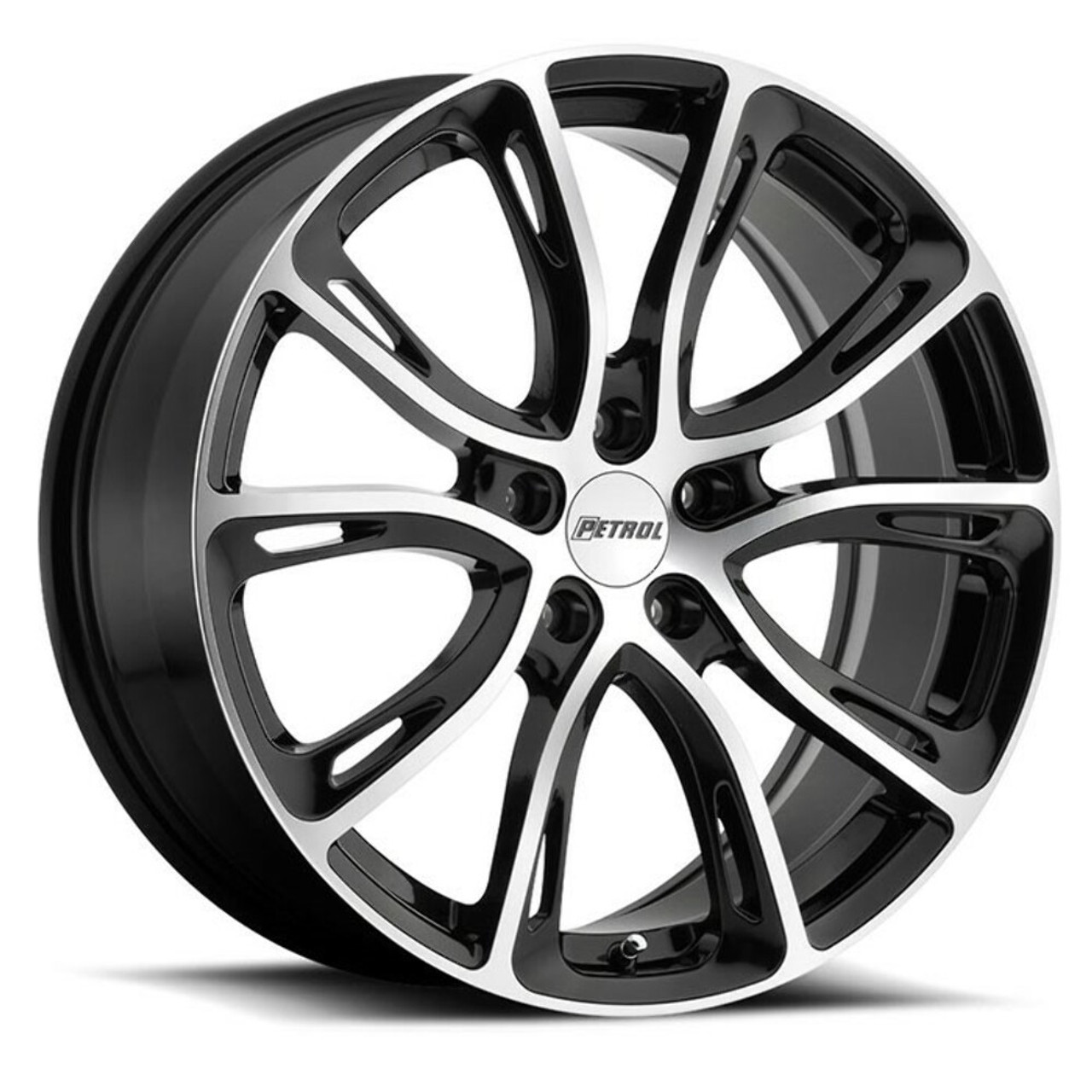Petrol P5A 18x8 5x4.5 Gloss Black W/ Machined Cut Face Wheel 18" 40mm Rim