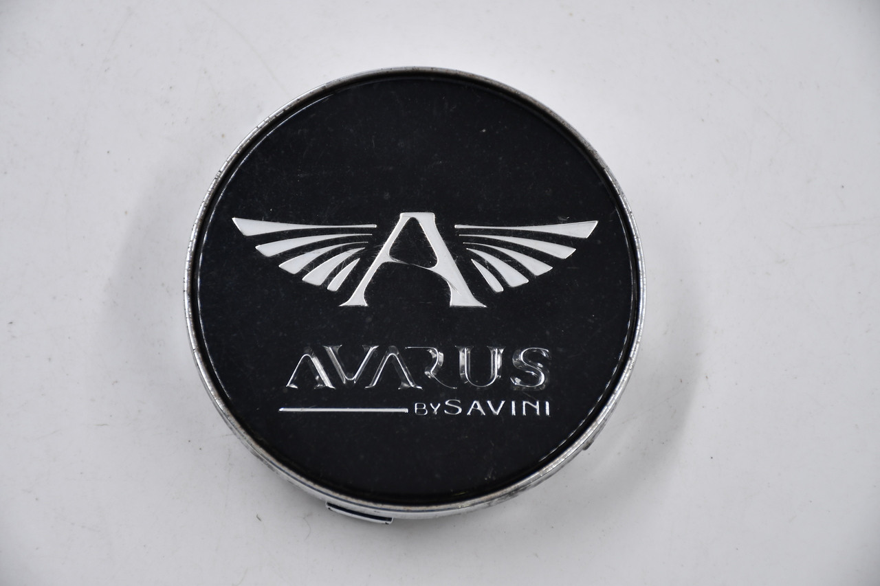 Avarus by Savini Chrome w/ Black & Chrome Logo Wheel Center Cap Hub Cap BR4-3-CAP 2.875" Snap In