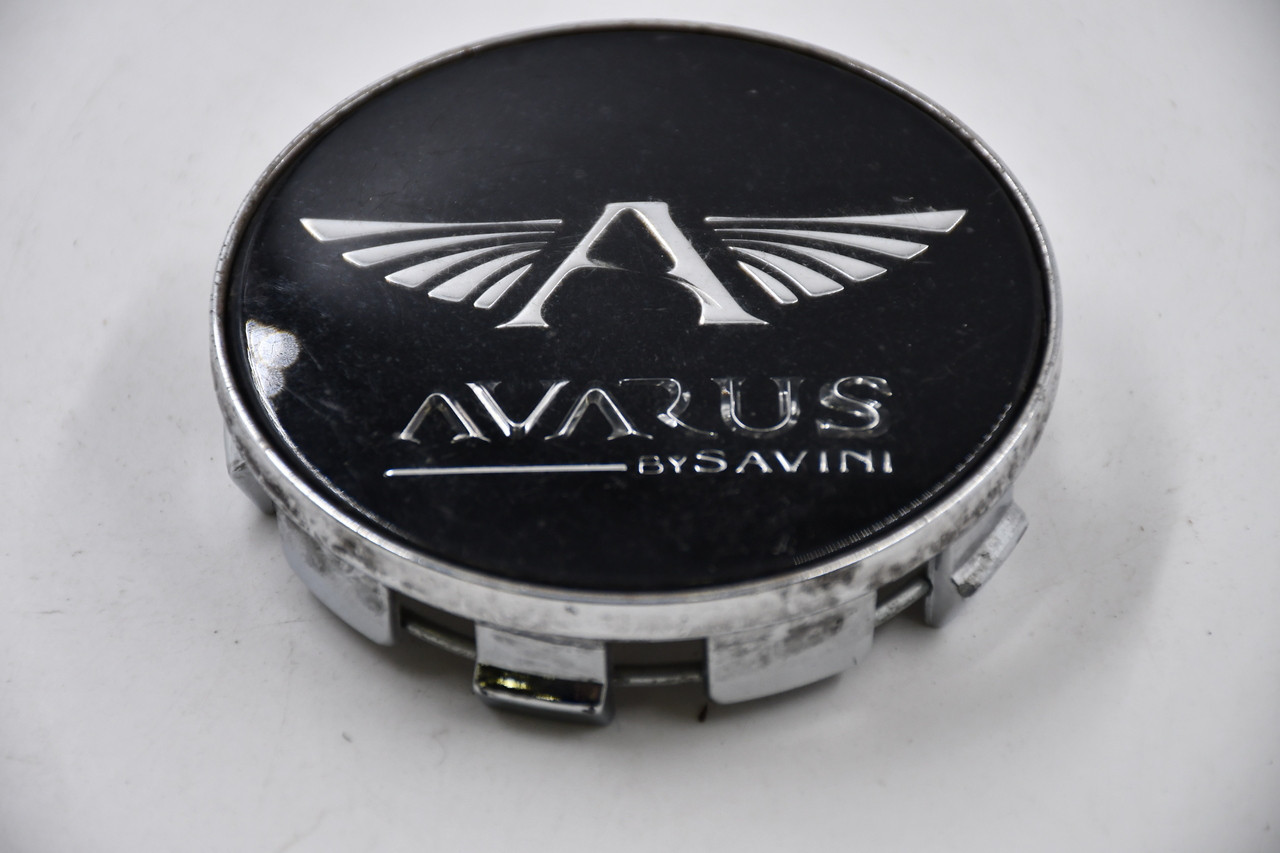 Avarus by Savini Chrome w/ Black & Chrome Logo Wheel Center Cap Hub Cap BR4-3-CAP 2.875" Snap In