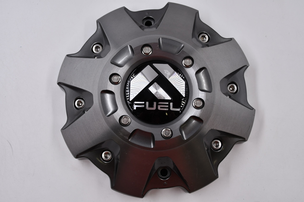 Fuel Wheels Machine Metal w/ Machined & Black Logo Wheel Center Cap Hub Cap 1002-48FLRT 8" Fuel Off- Road Bolt On