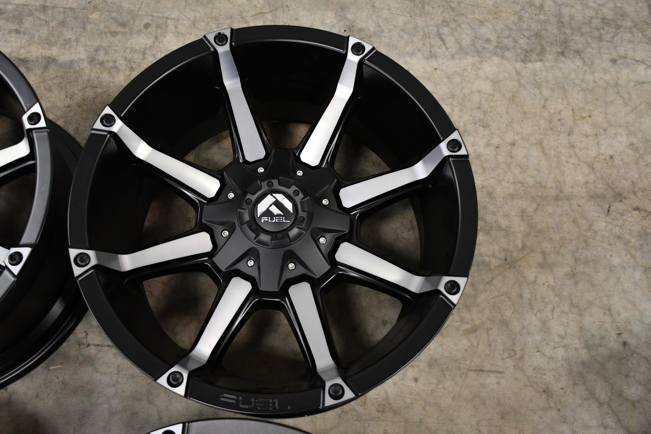 Set 4 20" Fuel D556 Coupler 20x9 6x135 6x5.5 1mm Matte Black Double Tint Wheels
