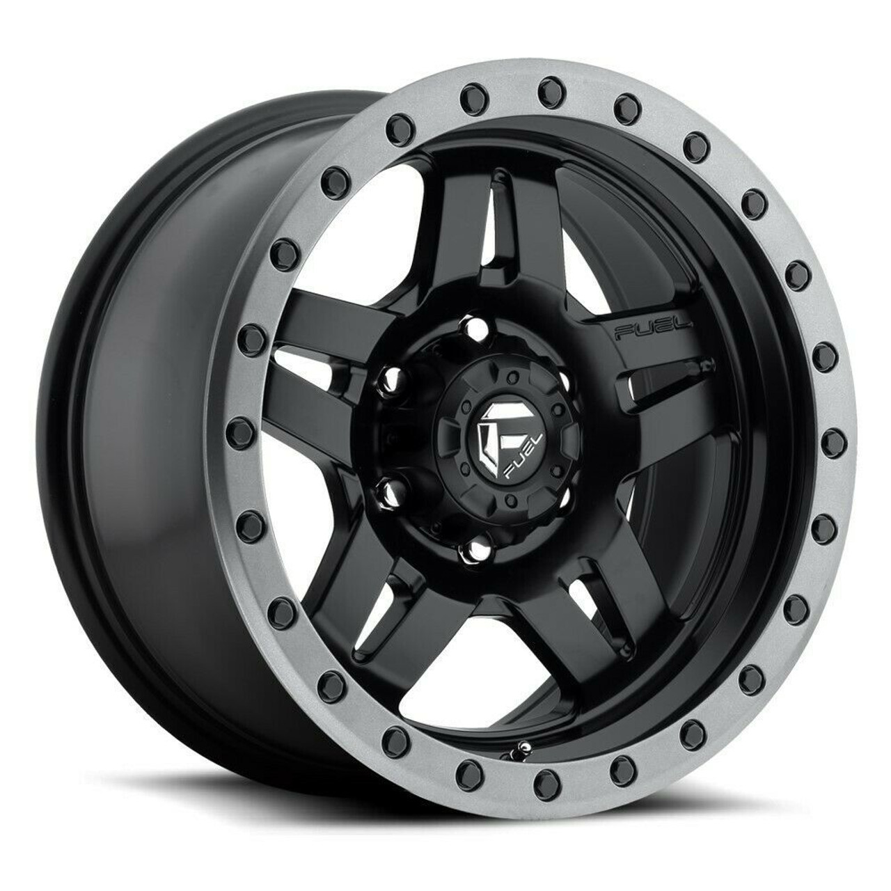 Set 4 18" Fuel D557 Anza 18x8 6x120 Matte Black Gunmetal Ring Wheels 27mm Rims