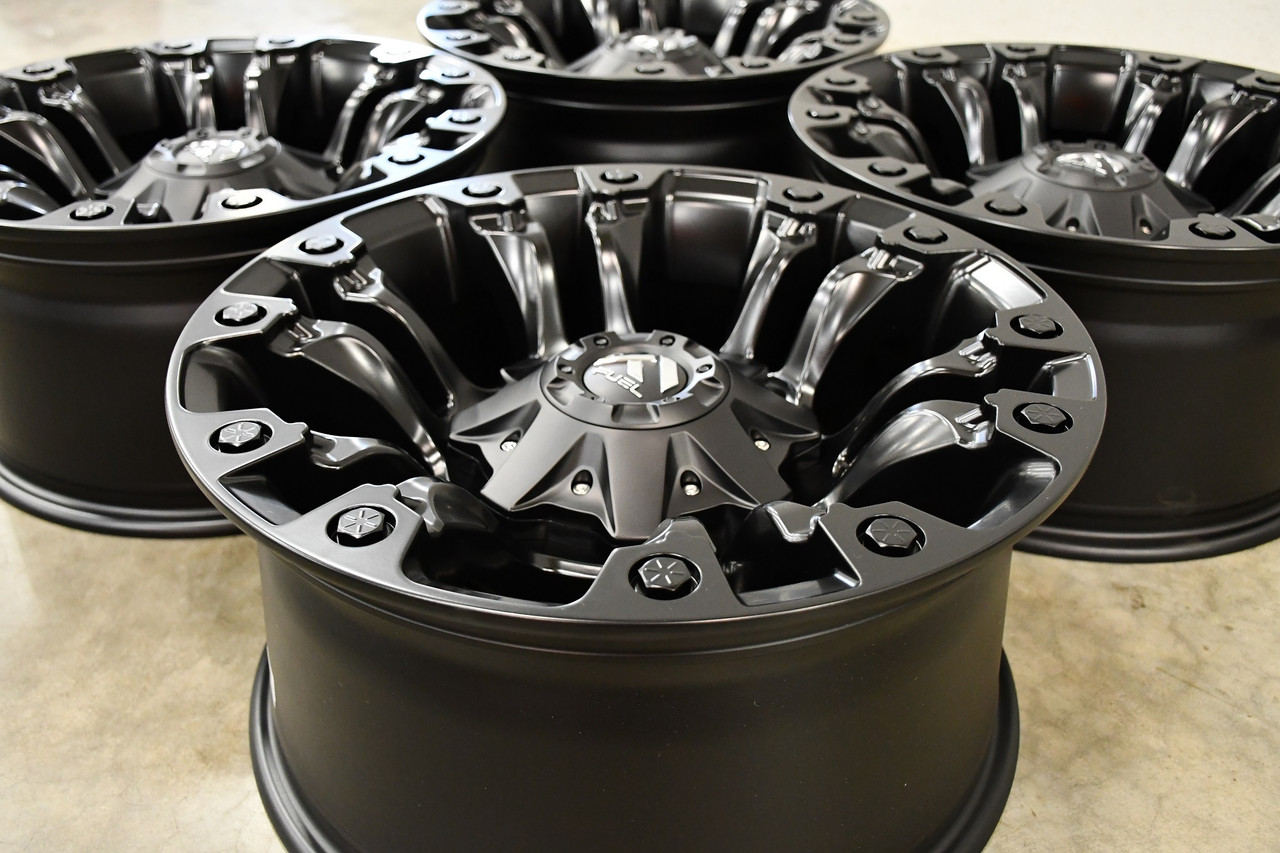Set 4 17" Fuel D560 Vapor 17x10 6x135 6x5.5 Matte Black Wheels -18mm Lifted Rims