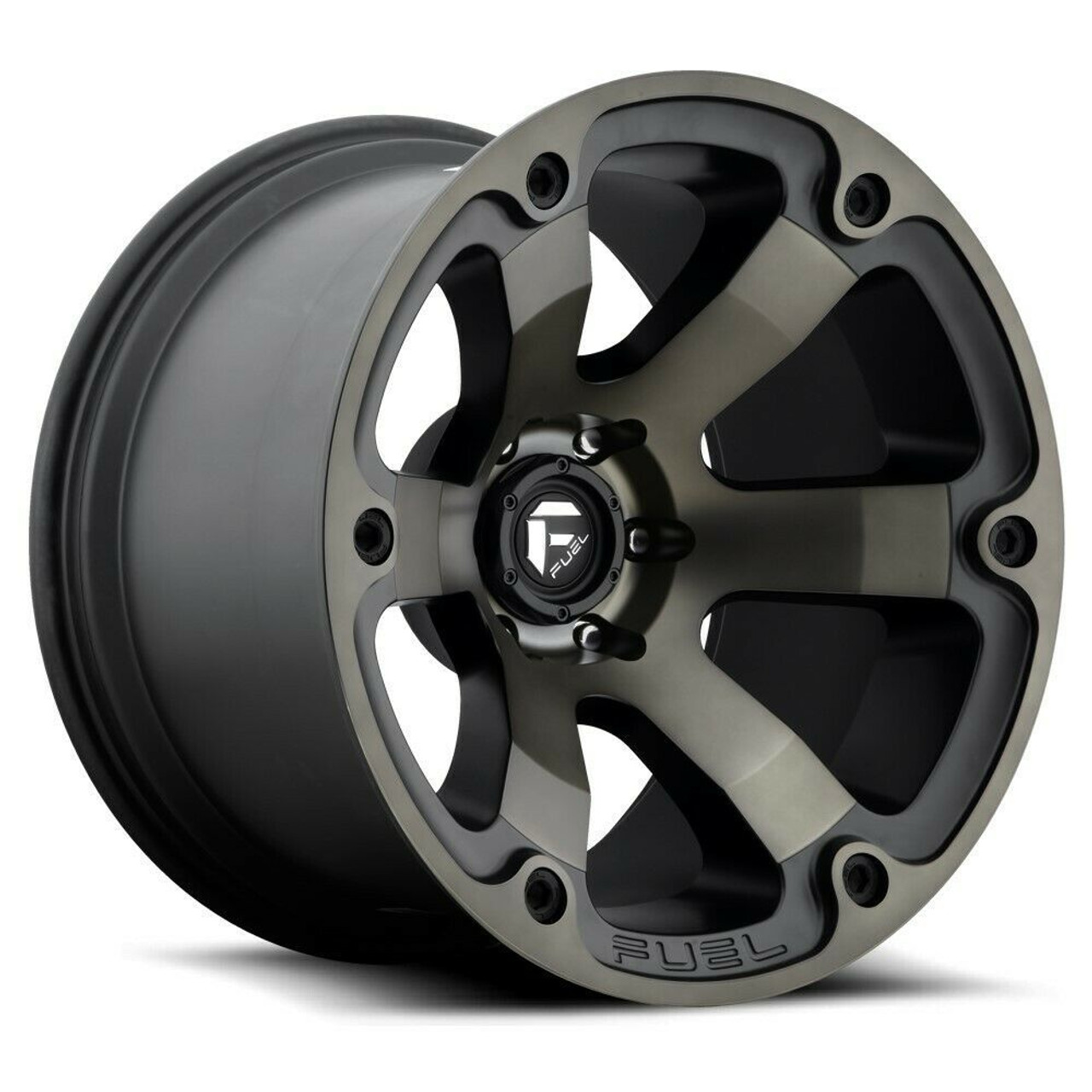 Set 4 20" Fuel D564 Beast 20x9 6x5.5 Matte Black Double Tint Wheels 19mm Rims