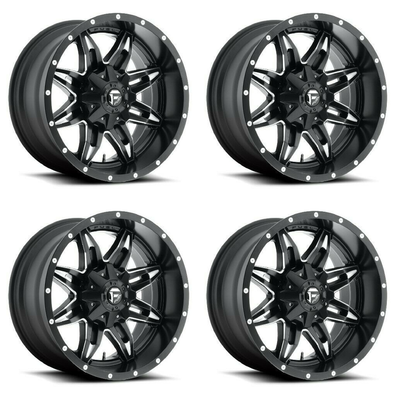 Set 4 Fuel D567 Lethal 20x10 6x135 6x5.5 Matte Black Milled Wheels 20" -24mm Set 4 Fuel D567 Lethal 20x10 6x135 6x5.5 Matte Black Milled Wheels 20" -24mm