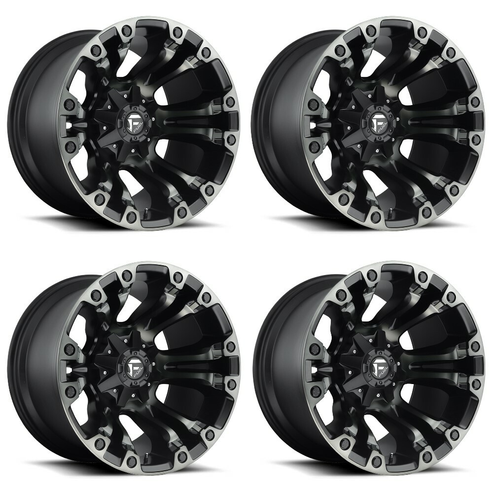 Set 4 18" Fuel D569 Vapor 18x9 6x135 6x5.5 Matte Black Double Tint Wheels -13mm
