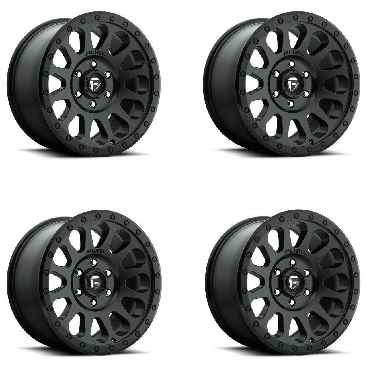 Set 4 Fuel D579 Vector 20x9 6x5.5 Matte Black Wheels 20" 19mm Rims