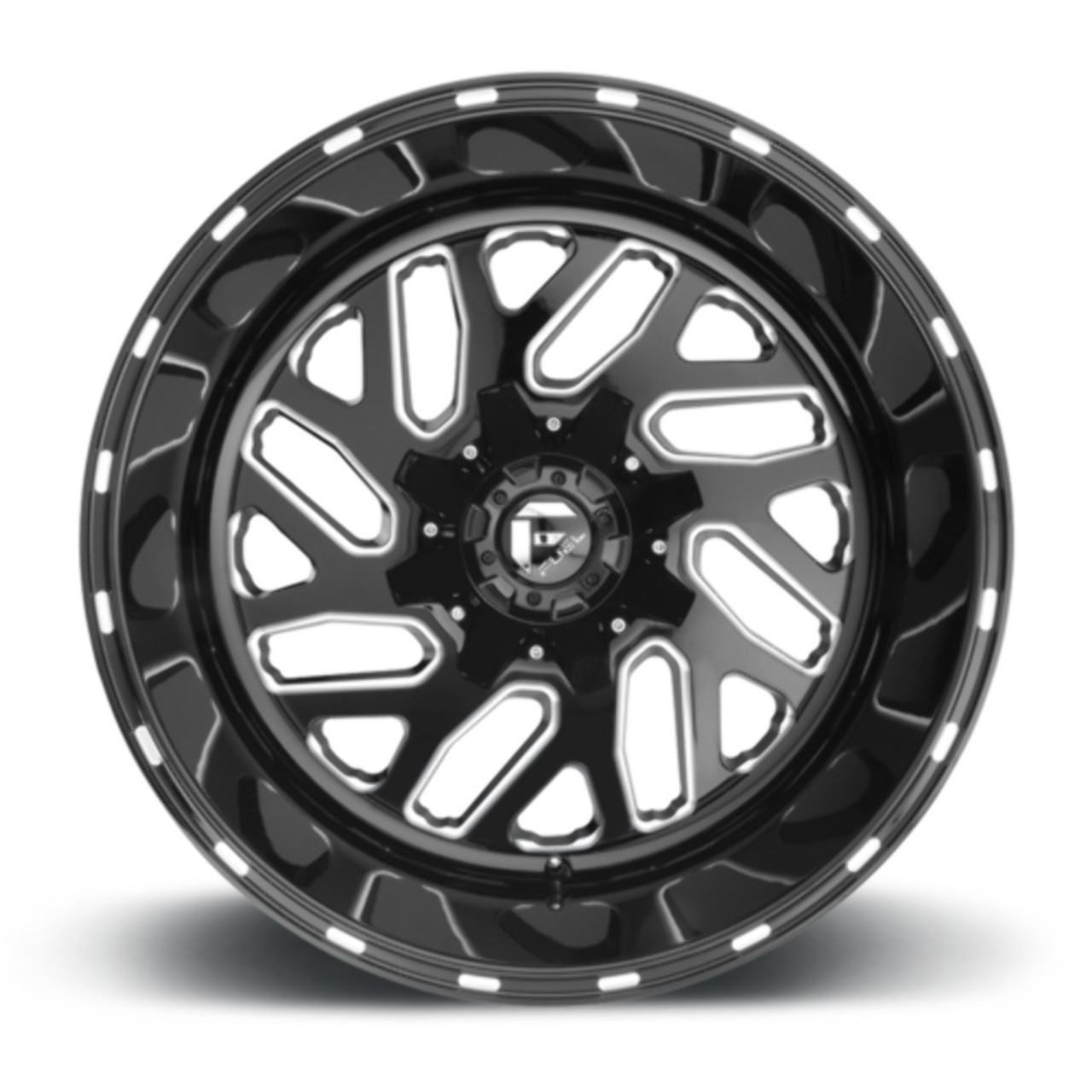 Set 4 Fuel UTV D581 Triton 20x7 4x156 Gloss Black Milled Wheels 20" 13mm Rims