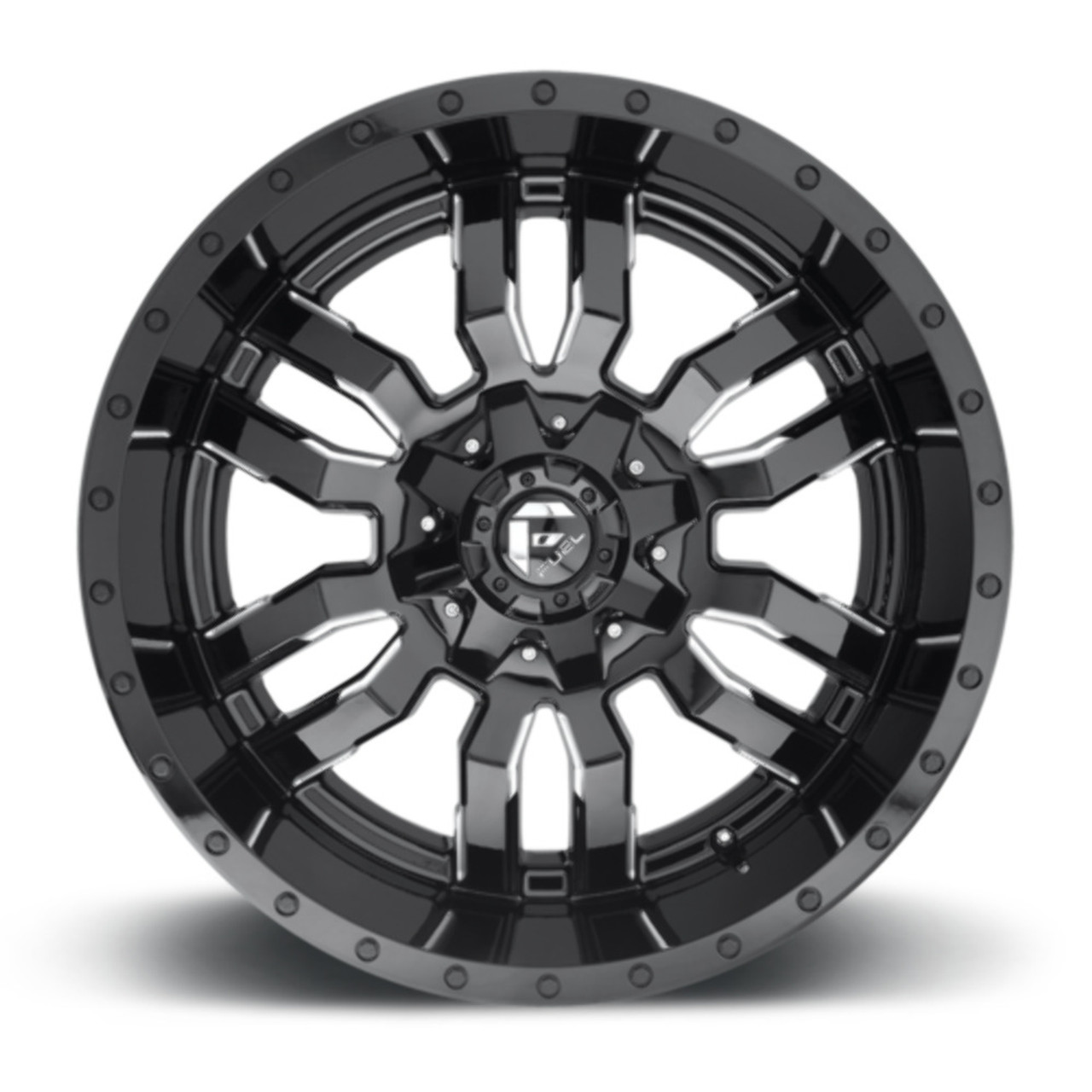 Set 4 Fuel D595 Sledge 20x9 8x6.5 Gloss Black Milled Wheels 20" 1mm Rims