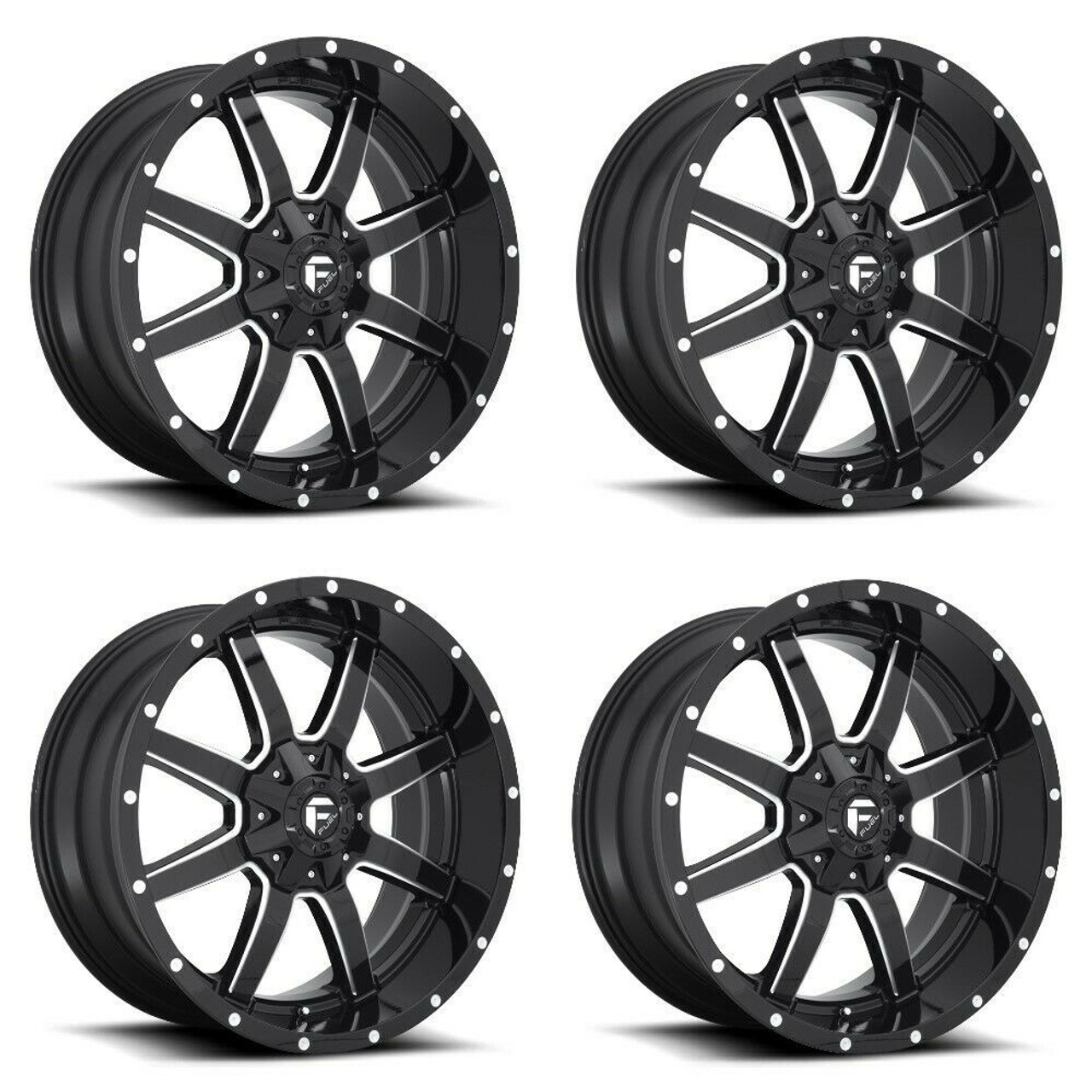 Set 4 Fuel D610 Maverick 22x12 6x135 6x5.5 Black Milled Wheels 22" -45mm Set 4 Fuel D610 Maverick 22x12 6x135 6x5.5 Black Milled Wheels 22" -45mm
