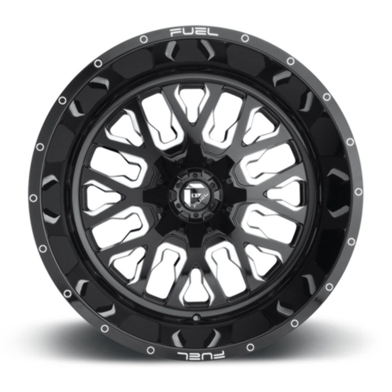 Set 4 Fuel UTV D611 Stroke 20x7 4x156 Gloss Black Milled Wheels 20" 13mm Rims