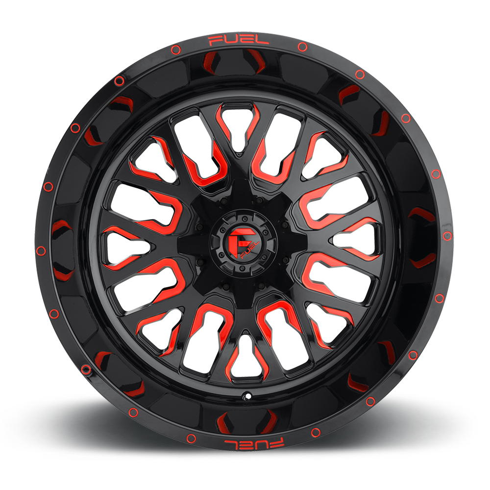 Fuel  D612 Stroke 18x9 6x135 6x5.5 Gloss Black Red Tinted Clear Wheel 18" -12mm