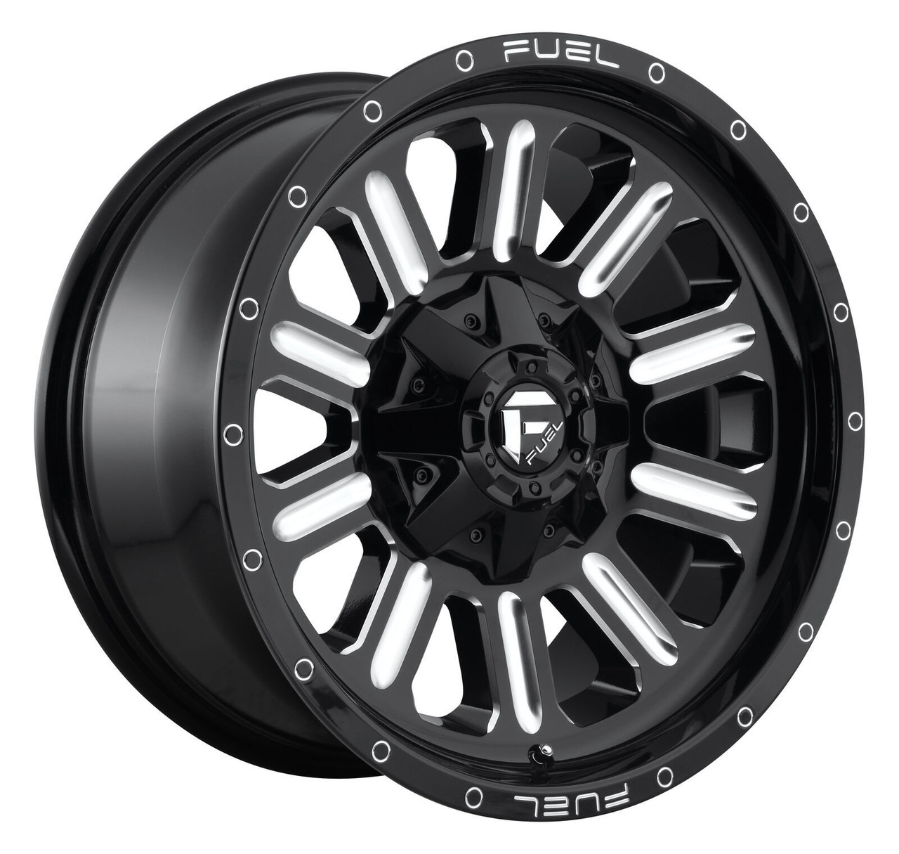 Set 4 Fuel D620 Hardline 18x9 8x6.5 Gloss Black Milled Wheels 18" 1mm Rims