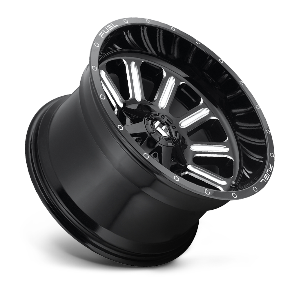 Set 4 20" Fuel D620 Hardline 20x9 8x170 20mm Gloss Black Milled Wheels Rims