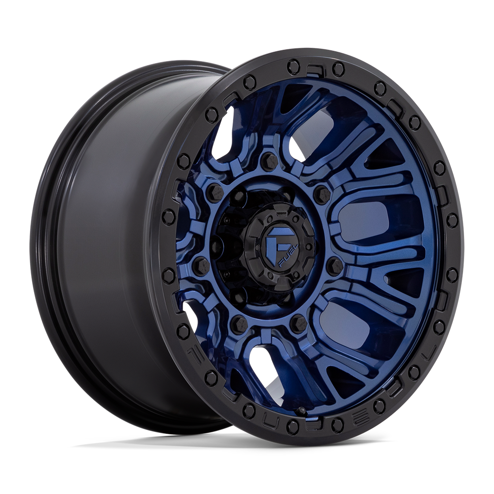 Set 4 Fuel D827 Traction 20x9 6x5.5 Dark Blue With Black Ring Wheels 20" 1mm