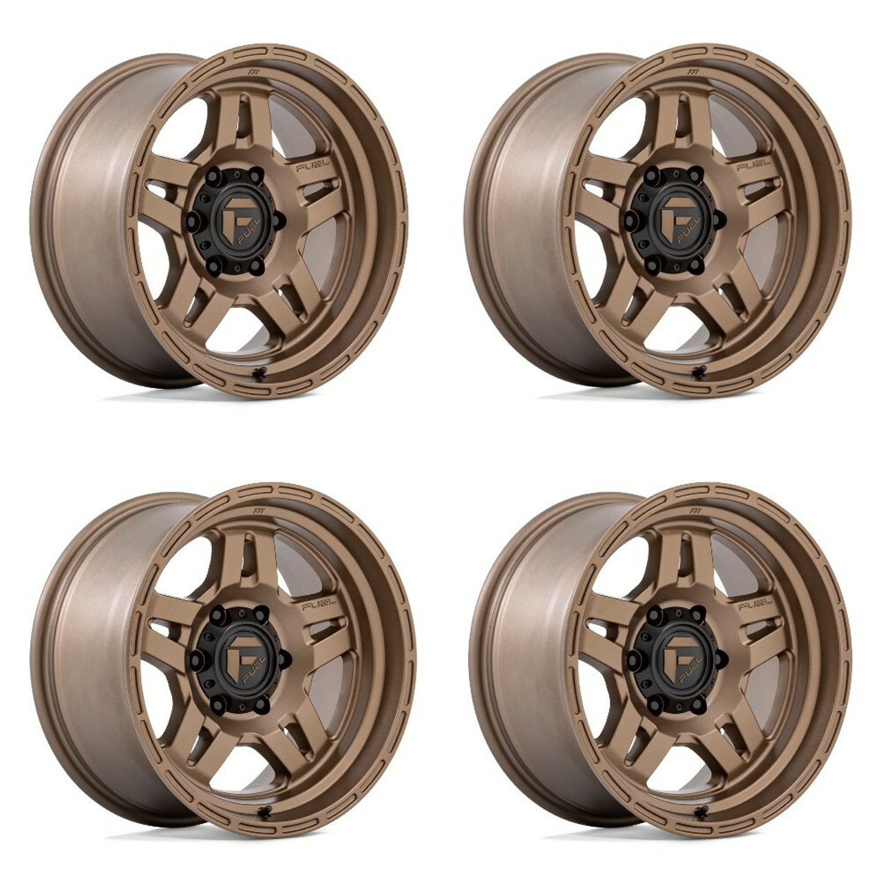 Set 4 Fuel D800 Oxide 17x8.5 5x5 Matte Bronze Wheels 17" 1mm Rims