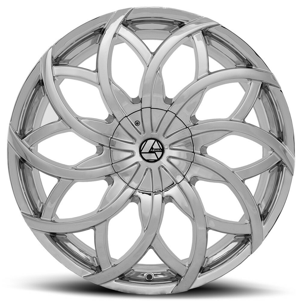 Set 4 28" Azara AZA-504 Chrome Wheels 28x9.5 5x115/5x120 15mm Rims